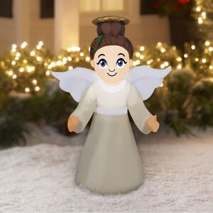 3.5ft Holiday Time Inflatable Angel with White Wings